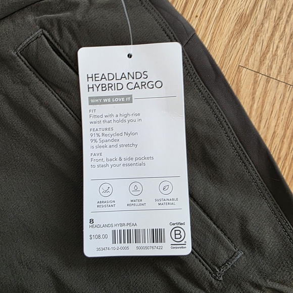 Athleta Women's Dark Green Headlands Hybrid Cargo Leggings Size 8 - Picture 4 of 7